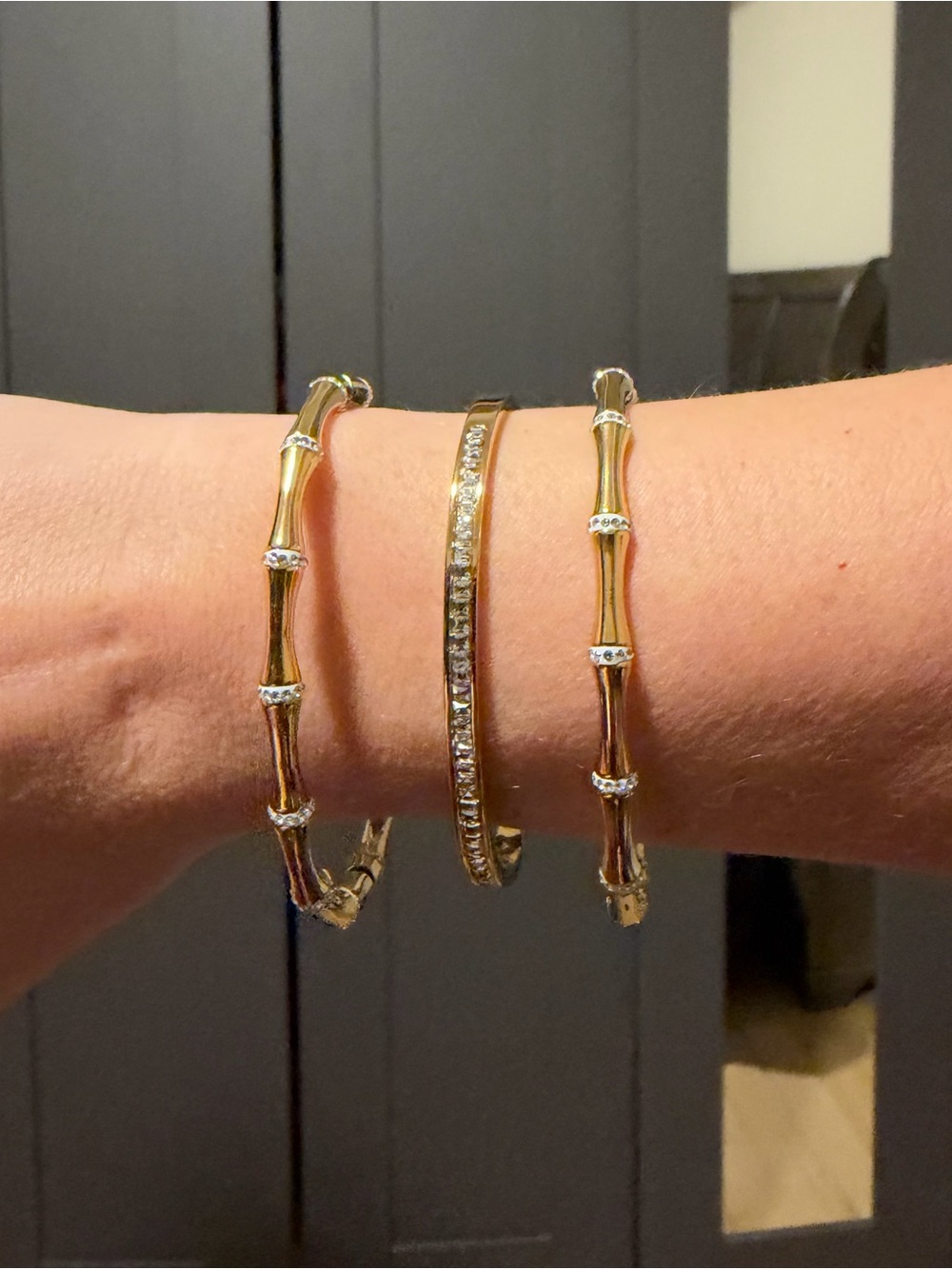 Gold-Tone Crystal Bangle Bracelet Set - Women Jewelry